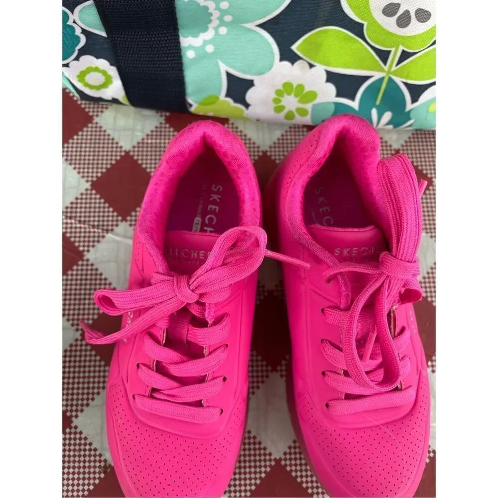 ✅Skechers Youth Girls Uno Ice Sneakers pink